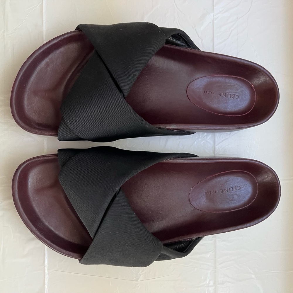 Celine Twist Slides Black Grosgrain (36)
